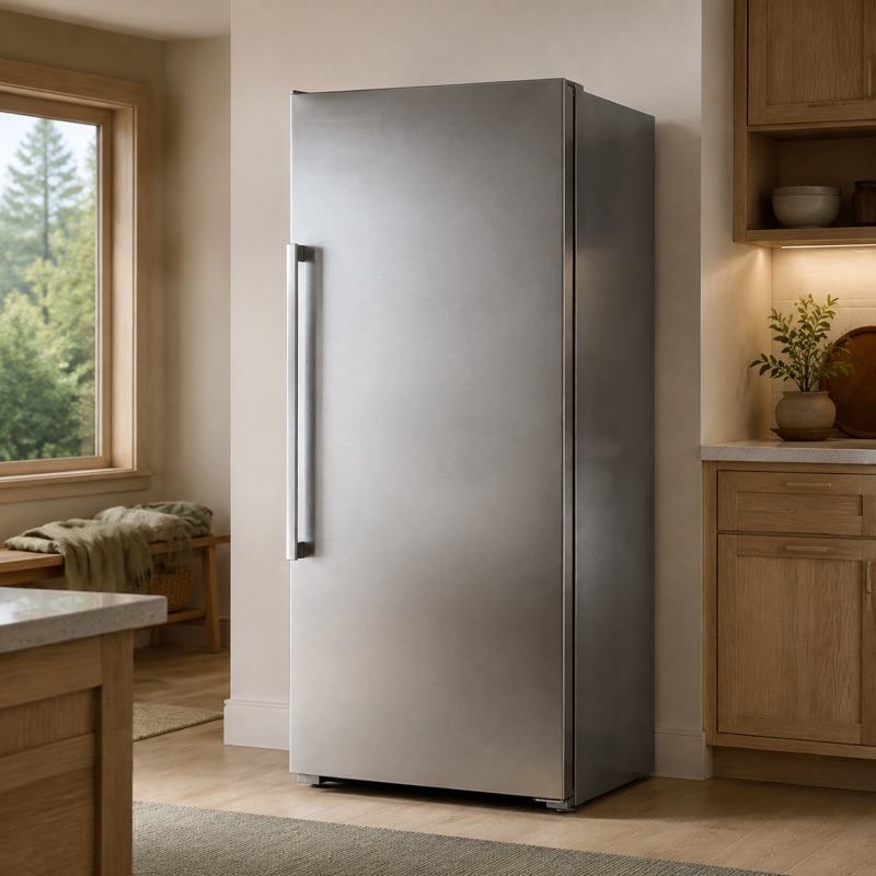 Modern upright household freezer